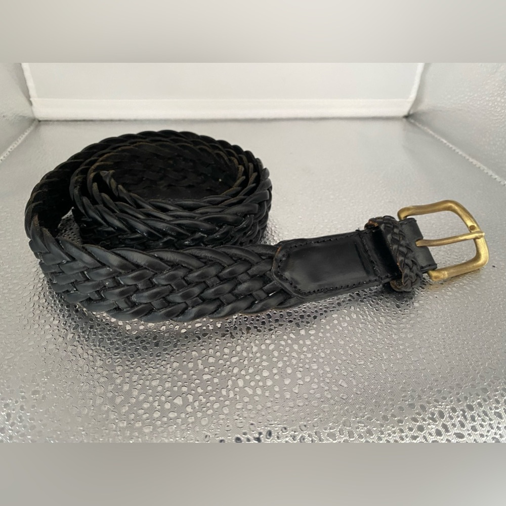 Lands End Men’s Black Adjustable Vintage Belt
